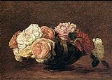 Henri Fantin-Latour Roses in a Bowl painting